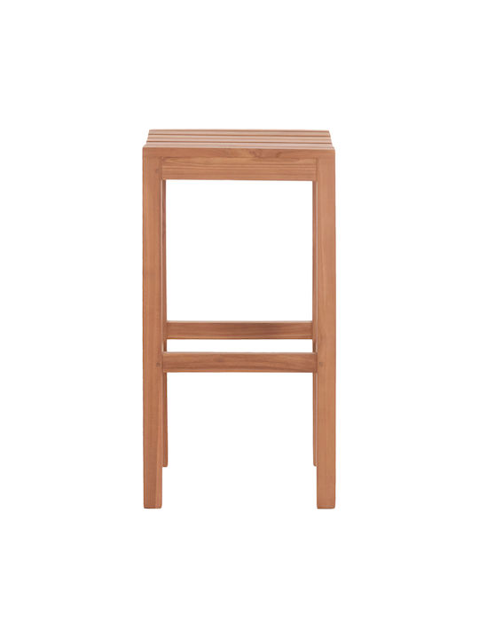 Stool Bar with Backrest Wooden Nikol Natural 40x40x77cm