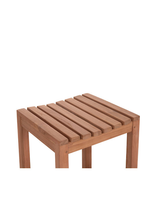 Stool Bar with Backrest Wooden Nikol Natural 40x40x77cm