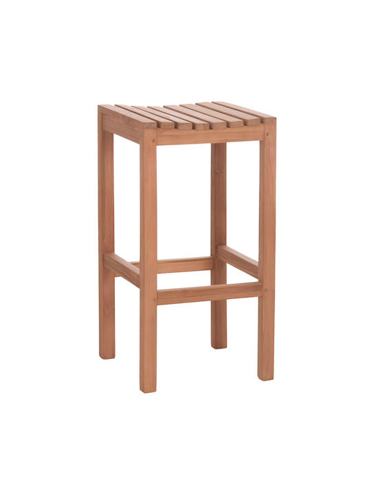 Stool Bar with Backrest Wooden Nikol Natural 40x40x77cm