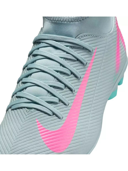 Mercurial Superfly 10 Club FG/MG Kids Soccer Cleats & Shoes Molded Light Blue