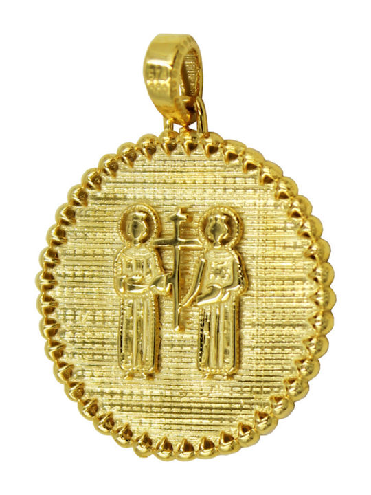 Roloi Kaliamanis Pendant Kids Talisman Double Sided Konstantinato made of Gold 14K PM1268