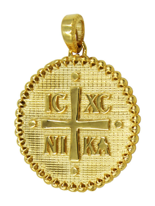 Roloi Kaliamanis Pendant Kids Talisman Double Sided Konstantinato made of Gold 14K PM1268