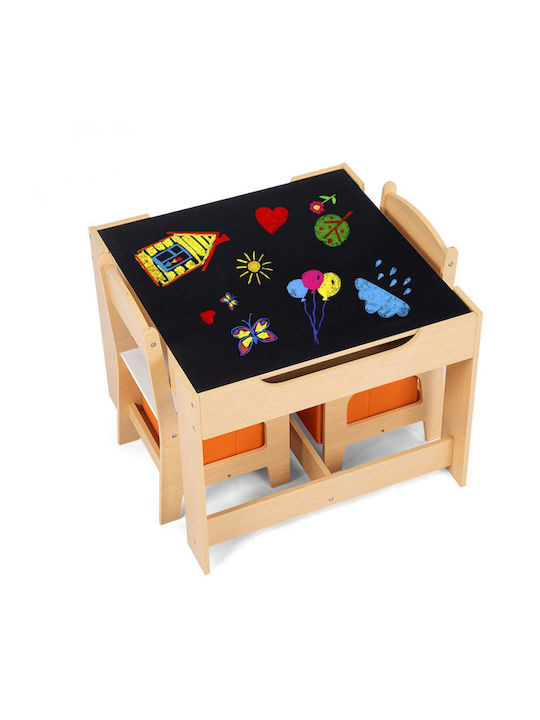 Kids Table and Chairs Set for Painting Beige U-Grow
