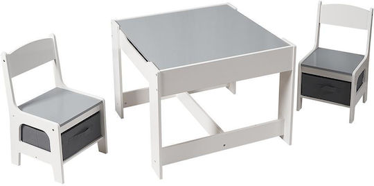 Kids Table and Chairs Set White U-Grow