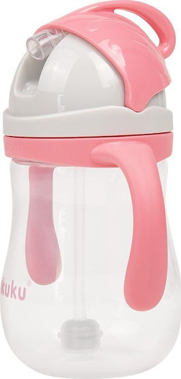Akuku Παιδικό Ποτηράκι από Σιλικόνη Ροζ 280ml για 9m+