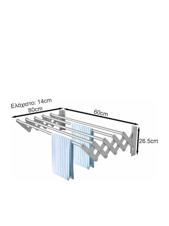 Folding Wall Clothes Drying Rack Made of Aluminum with 3m Hanging Length