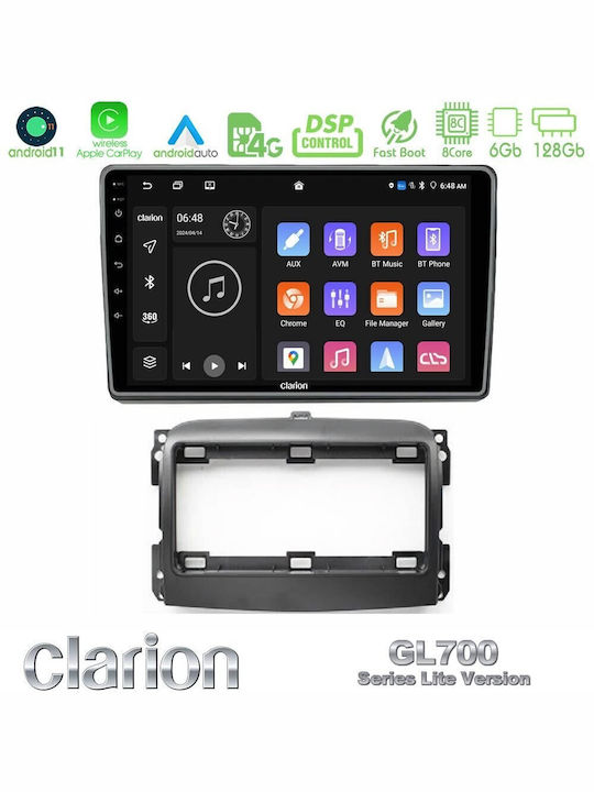 Clarion Ηχοσύστημα Αυτοκινήτου για Fiat 500L 2012 (Bluetooth/USB/WiFi/GPS/Apple-Carplay/Android-Auto) με Οθόνη Αφής 10"