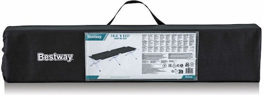 Foldable Guest Bed Without Aluminum Construction Material Single Black 190x64x42cm