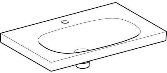 Geberit Deasupra Blatului Chiuvetă Porțelan 75x48x19.5cm White Glossy Geberit Deasupra Blatului Chiuvetă Porțelan 75x48x19.5cm White Glossy