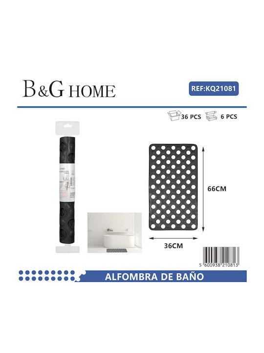 Non-Slip Bath Mat 502227 Black 36x66cm