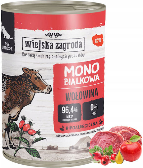 Wiejska Zagroda Wet Food Dogs in Cans with Beef, Turkey and Lamb Grain-Free 800gr
