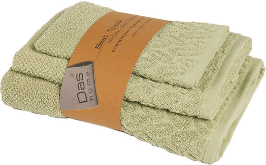 Das Home Bath Towel Set 3pcs 0782 Olive Weight 550gr/m²
