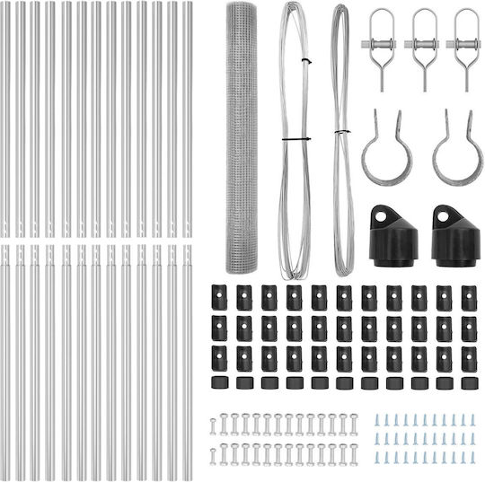 vidaXL Wire Fencing Galvanized Set Silver 1x25m (per meter)