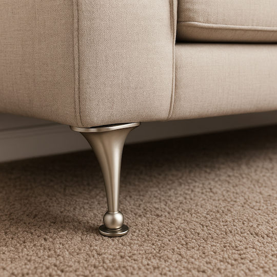 Metallic Furniture Leg with Regulator Suitable for Couch 6x6x11.5cm Nickel