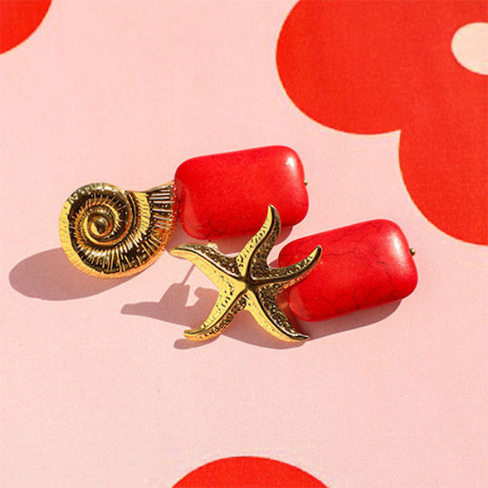 Ceramic Bead Rectangle Red 30x20mm 1pc