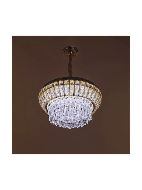 Πολυέλαιος LED Ø45cm με Κρύσταλλα Χρυσός Πολυέλαιος LED Ø45cm με Κρύσταλλα Χρυσός