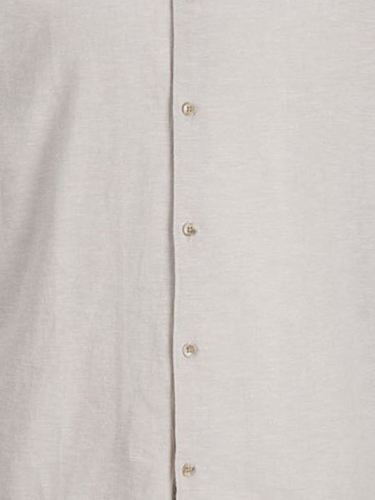 Long-sleeved Linen Shirt Beige