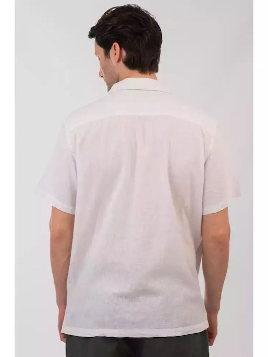 Κοντομάνικο Λινό Πουκάμισο White
