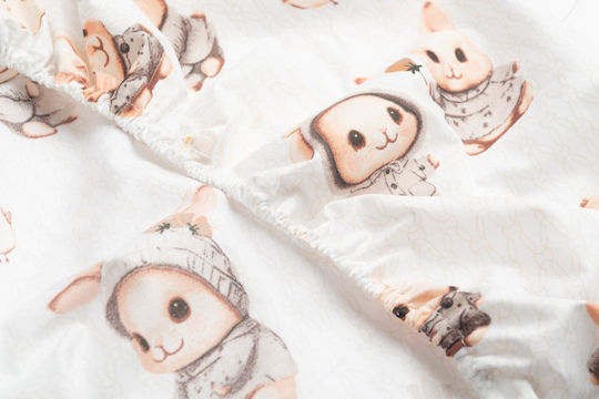Sensillo Baby Sheet Crib Cotton Fitted Beige 60x120cm