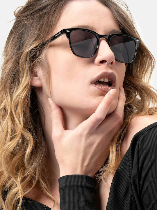 Smooder Unisex Sonnenbrille mit Gray Holz Gestell und Gray Linse X020