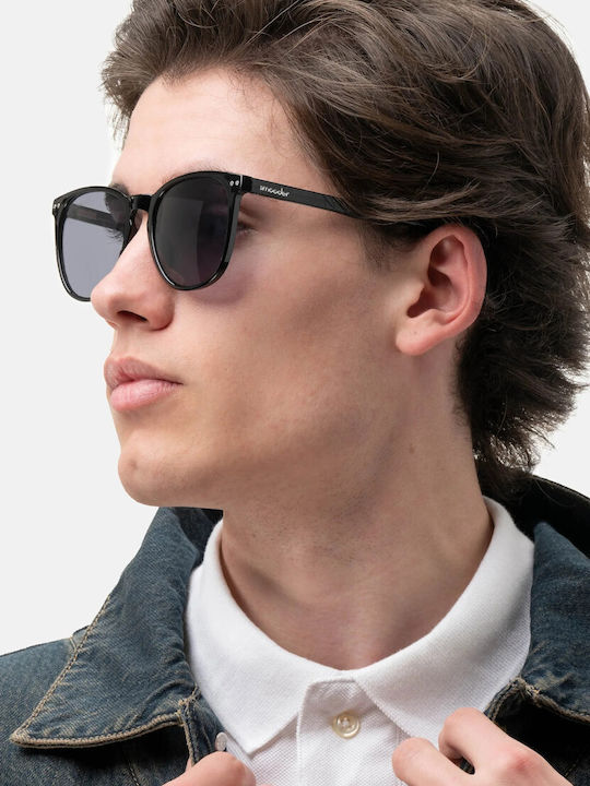Smooder Unisex Sonnenbrille mit Gray Holz Gestell und Gray Linse X002