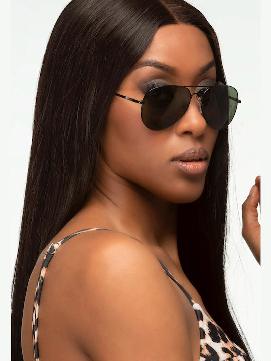 Twig Pennac Unisex Sunglasses with Green Metallic Frame and Green Lens PEN08