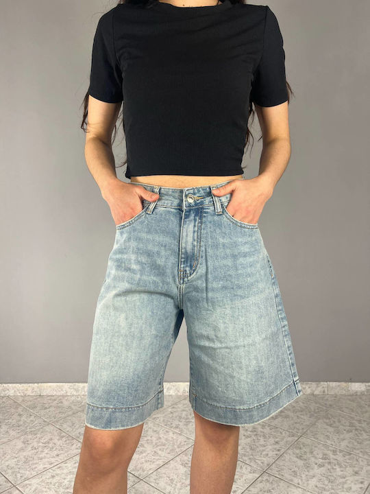 Damen Bermuda Jean Blau