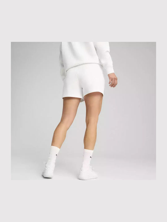 Puma Women's Terry High Waist Activewear Shorts White