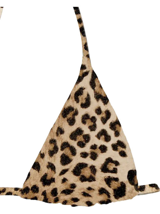 Triangle Bikini Top Leah Sand Leopard Animal Print