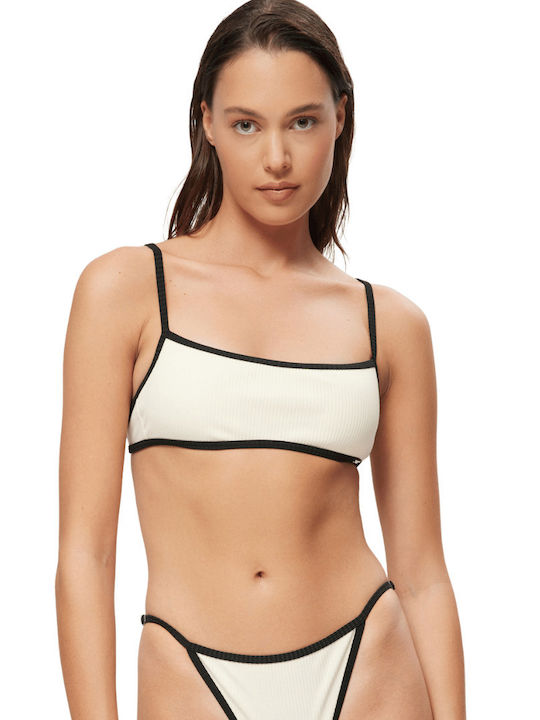 Top De Bikini Cupe B Cu Burete Ecru