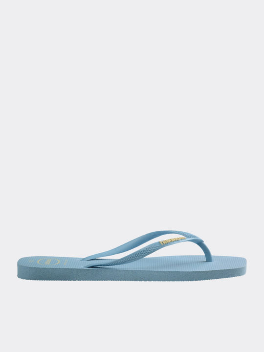 Slim Square Logo Pop Frauen Flip Flops in Blau Farbe