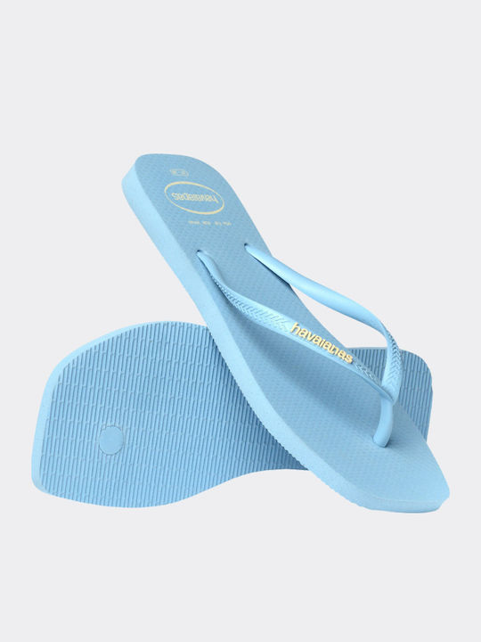 Havaianas Slim Square Logo Pop Women's Flip Flops Blue 4148959