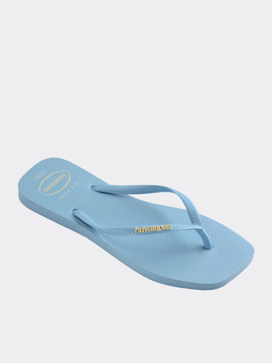 Slim Square Logo Pop Frauen Flip Flops in Blau Farbe