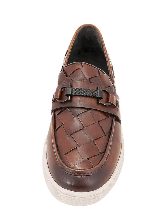 Leder Herren Mokassins in Tabac Braun Farbe