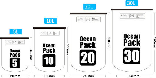 Ocean Pack Waterproof Shoulder and Hand Bag 5L Red