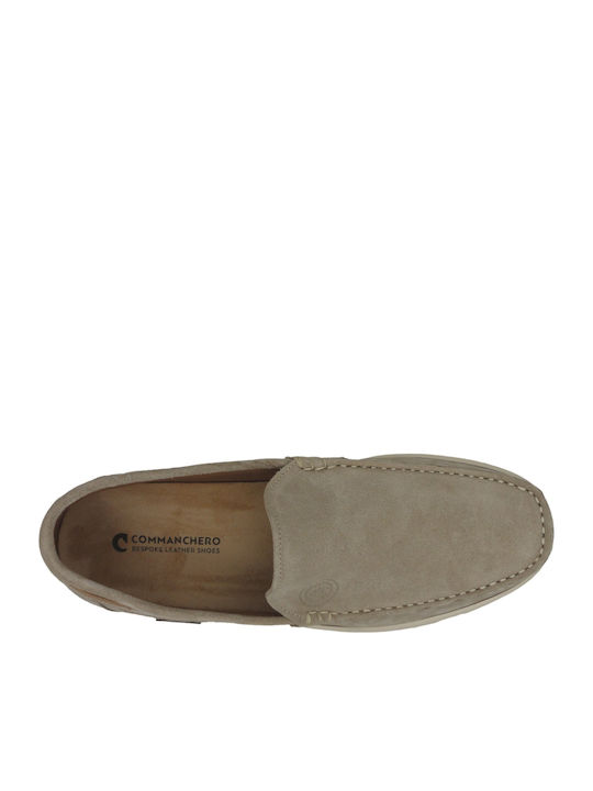 Suede Men's Loafers In Beige Colour