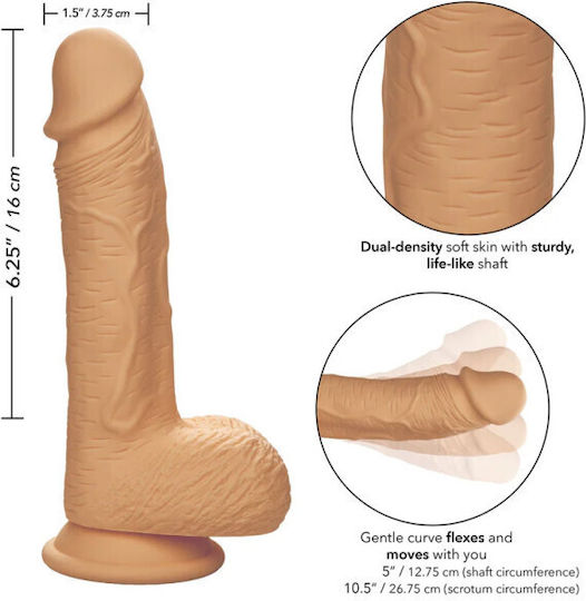 Calexotics Glass Dildo with Balls and Suction Cup Flesh 16cm