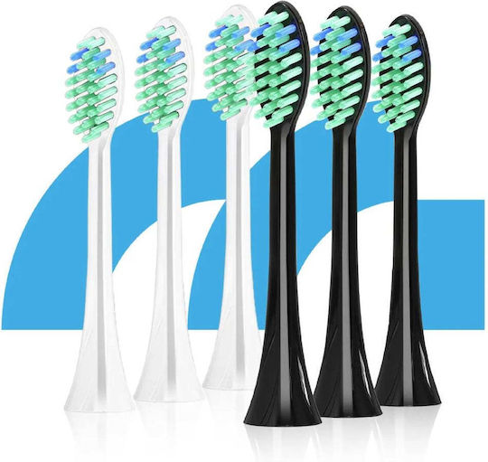 Set 2 Periuțe de dinți electrice Maltec Toothie X2in1 6 capete incluse 5 programe diferite 45.000 vibrații pe minut Alb Negru