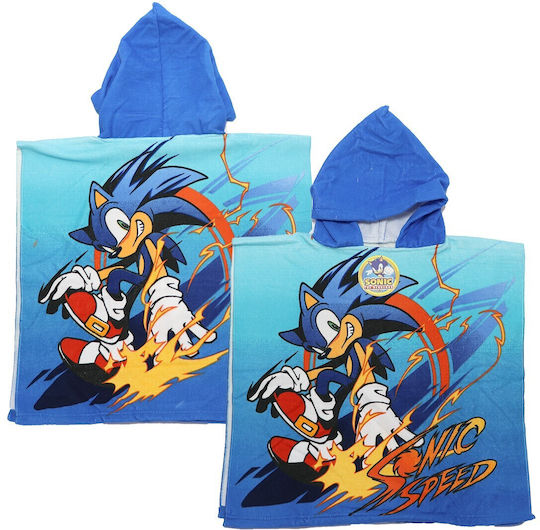 Sonic Kinder Strandponcho Mikrofaser Schnell Trocknend 55x110cm Ye18286 Blau