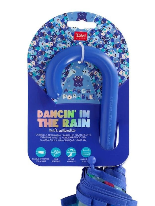 Legami Milano Kids Curved Handle Umbrella with Diameter 70cm Transparent