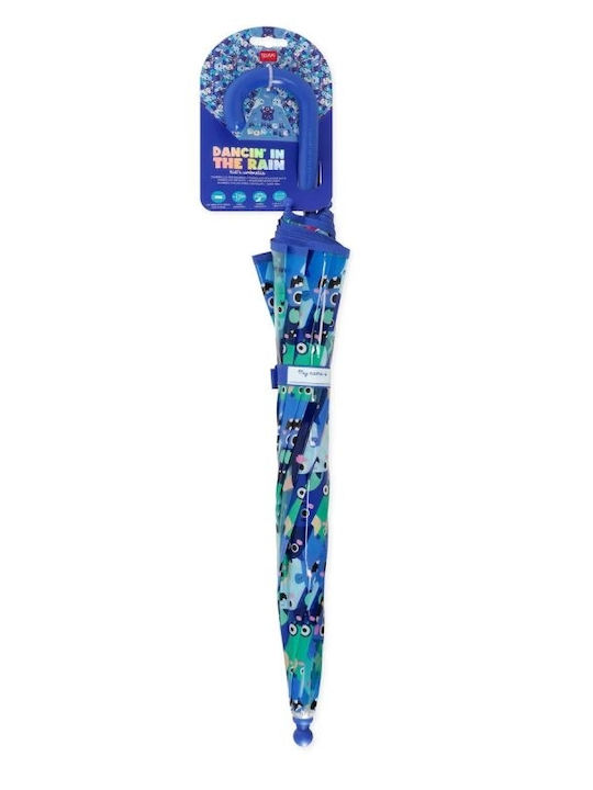 Legami Milano Kids Curved Handle Umbrella with Diameter 70cm Transparent