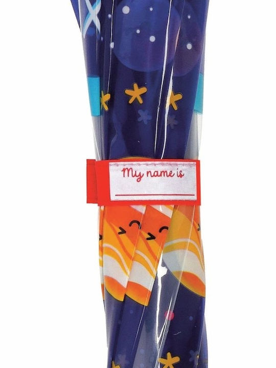 Legami Milano Kids Curved Handle Umbrella with Diameter 70cm Transparent
