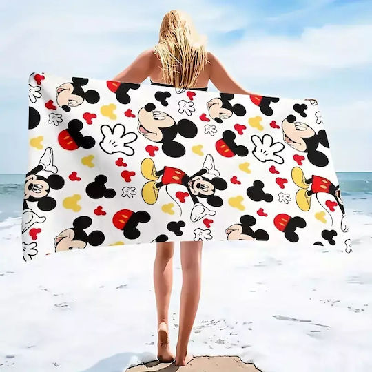 Prosop de plajă alb cu Mickey