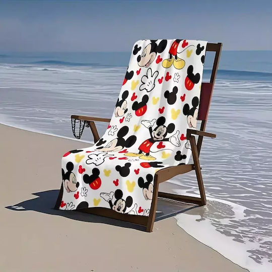 Prosop de plajă alb cu Mickey