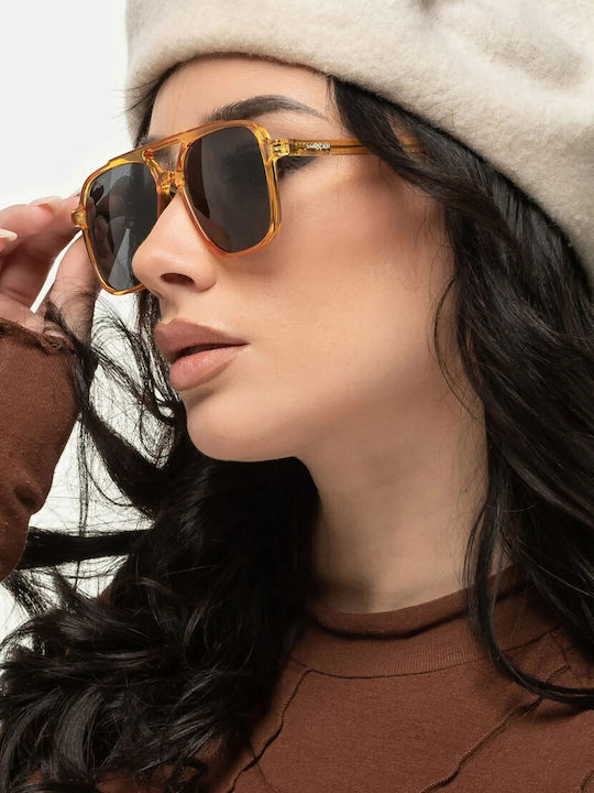 Smooder Unisex Sonnenbrille mit Gold Metall Gestell und Gray Linse COS06