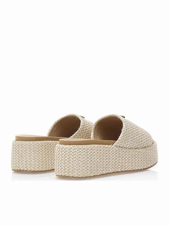 Damenplattformen Beige
