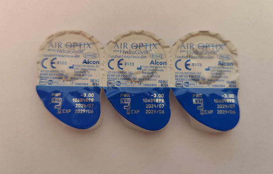 Air Optix plus HydraGlyde 3 Μηνιαίοι Φακοί Επαφής Σιλικόνης Υδρογέλης
