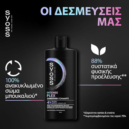 Syoss Intense Plex Σαμπουάν Αναδόμησης/Θρέψης & Λάμψης για Ταλαιπωρημένα Μαλλιά 440ml