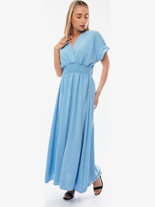 Summer Maxi Wrap Dress Light Blue
