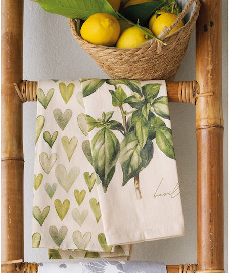 Kentia Fazzy Handtuch aus 100% Baumwolle in Grün Farbe 40x60cm 2Stück Kentia Fazzy Handtuch aus 100% Baumwolle in Grün Farbe 40x60cm 2Stück